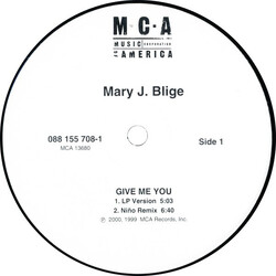 Mary J. Blige Give Me You / Let No Man Put Asunder USED VINYL 12INCH 33 S RPM