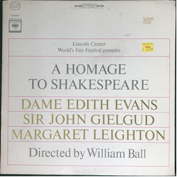 William Ball (2) / Edith Evans / John Gielgud / Margaret Leighton A Homage To Shakespeare Vinyl LP USED