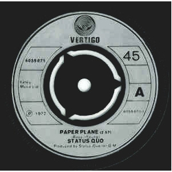 Status Quo Paper Plane Vinyl 7" USED