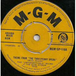 The Dick Hyman Trio Theme From "The Threepenny Opera" USED VINYL 7INCH 45 RPM SINGLE REISSUE