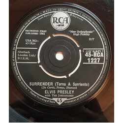 Elvis Presley / The Jordanaires Surrender (Torna A Surriento) USED VINYL 7INCH 45 RPM SINGLE