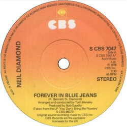 Neil Diamond Forever In Blue Jeans USED VINYL 7INCH 45 RPM SINGLE STEREO