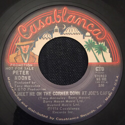 Peter Noone Meet Me On The Corner Down At Joe's Cafe USED VINYL 7INCH 45 RPM SINGLE PROMO STEREO MONO