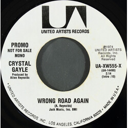 Crystal Gayle Wrong Road Again USED VINYL 7INCH 45 RPM SINGLE PROMO STYRENE STEREO MONO