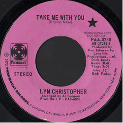 Lyn Christopher Take Me With You USED VINYL 7INCH 45 RPM PROMO STYRENE STEREO