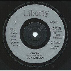 Don McLean Vincent USED VINYL 7INCH 45 RPM