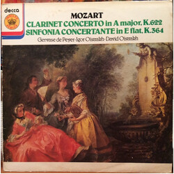 Wolfgang Amadeus Mozart Clarinet Concerto In A Major K 622 - Sinfonia Concertante In E Flat K 364 Vinyl LP USED