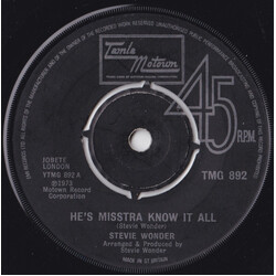 Stevie Wonder He's Misstra Know It All USED VINYL 7INCH 45 RPM SINGLE