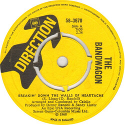 Johnny Johnson And The Bandwagon Breakin' Down The Walls Of Heartache USED VINYL 7INCH 45 RPM SINGLE
