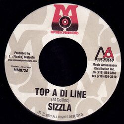 Sizzla Top A Di Line USED VINYL 7INCH 45 RPM