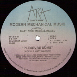 Modern Mechanical Music / Matt Warren / Nick H. / Michaelangelo (3) Pleasure Dome USED VINYL 12INCH 33 S RPM