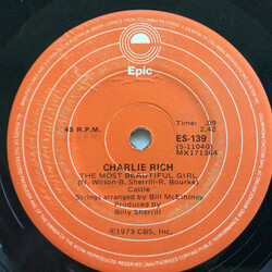 Charlie Rich The Most Beautiful Girl USED VINYL 7INCH SINGLE 45 RPM