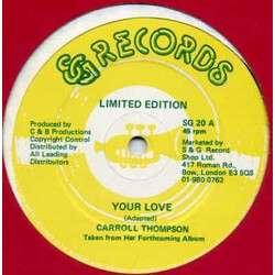 Carroll Thompson / Hubert Grant Your Love / My Love Vinyl 12" USED