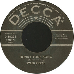 Webb Pierce Honky Tonk Song USED VINYL 7INCH 45 RPM SINGLE