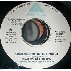 Barry Manilow Somewhere In The Night USED VINYL 7INCH 45 RPM PROMO STYRENE STEREO MONO