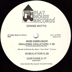 Denise Motto Miss Demeanor (Walking Violation) / I M N X T C VINYL 12" USED