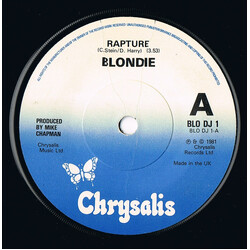 Blondie Rapture USED VINYL 45 RPM SINGLE PROMO 7INCH