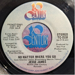 Jesse James (2) No Matter Where You Go USED VINYL 7INCH 45 RPM PROMO