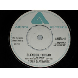 Terry Garthwaite Slender Thread USED VINYL 7INCH SINGLE
