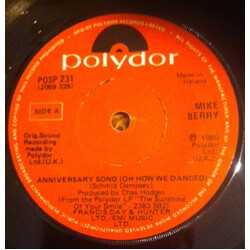 Mike Berry Anniversary Song (Oh How We Danced) USED VINYL 7INCH 45 RPM SINGLE
