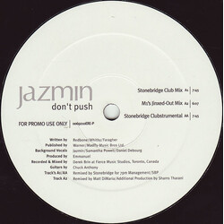Jazmin (2) Don't Push USED VINYL 12INCH PROMO