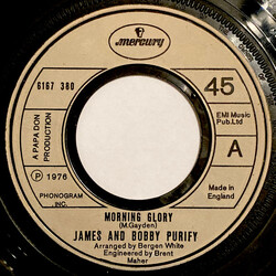 James & Bobby Purify Morning Glory USED VINYL 7INCH 45 RPM SINGLE