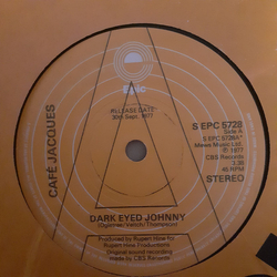 Café Jacques Dark Eyed Johnny Vinyl 7" USED