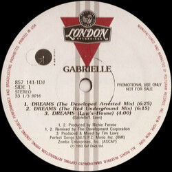 Gabrielle Dreams USED VINYL 12INCH PROMO 33 S RPM