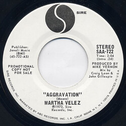 Martha Velez Aggravation USED VINYL 7INCH 45 RPM PROMO