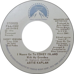 Artie Kaplan I Wanna Go To CONEY ISLAND With My Grandma USED VINYL 7INCH 45 RPM PROMO