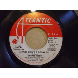 Bryan Ferry A Hard Rain's A Gonna Fall USED VINYL 7INCH 45 RPM SINGLE PROMO STEREO MONO