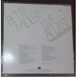 Bette Midler Live At Last (Specially Edited For Air Play) Vinyl LP USED