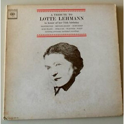 Lotte Lehmann A Tribute To Lotte Lehman In Honor Of Her 75th Birthday Vinyl LP USED