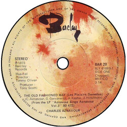 Charles Aznavour The OId Fashioned Way (Les Plaisirs Demodes) USED VINYL 7INCH 45 RPM SINGLE STEREO
