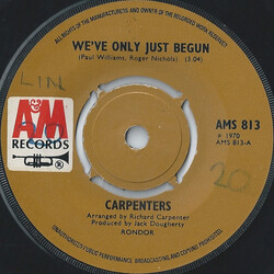 Carpenters We've Only Just Begun USED VINYL 7INCH 45 RPM SINGLE