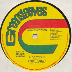 Keith Hudson Bloody Eyes USED VINYL 12INCH 45 RPM SINGLE LIMITED EDITION