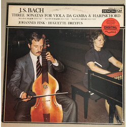 Johannes Fink / Huguette Dreyfus / Johann Sebastian Bach Three Sonatas For Viola Da Gamba And Harpsichord Vinyl LP USED