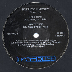 Patrick Lindsey Phat Jive VINYL 12" USED