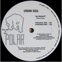 Urban Soul Alright USED VINYL 12INCH 33 S RPM