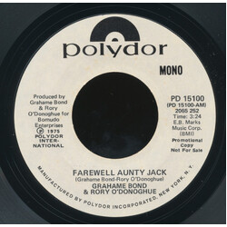Grahame Bond / Rory O'Donoghue Farewell Aunty Jack USED VINYL 7INCH 45 RPM SINGLE PROMO STEREO MONO