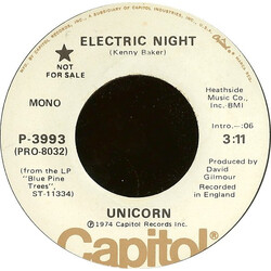 Unicorn (12) Electric Night USED VINYL 7INCH 45 RPM PROMO