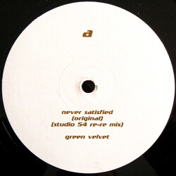 Green Velvet Never Satisfied USED VINYL 12INCH SINGLE SIDED