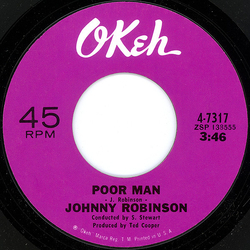 Johnny Robinson Poor Man Vinyl 7" USED