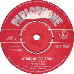 Peter Cook / Alan Bennett / Jonathan Miller (2) / Dudley Moore Sitting On The Bench / The End Of The World USED VINYL 7INCH 45 RPM SINGLE
