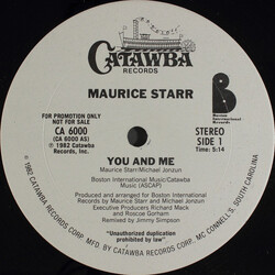 Maurice Starr You And Me VINYL 12" USED