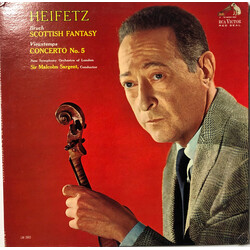 Jascha Heifetz / The New Symphony Orchestra Of London / Sir Malcolm Sargent / Henri Vieuxtemps / Max Bruch Scottish Fantasy / Concerto No. 5 Vinyl LP 