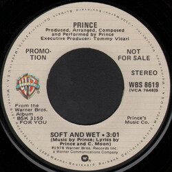 Prince Soft And Wet USED VINYL 7INCH 45 RPM SINGLE PROMO STEREO MONO