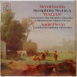 Felix Mendelssohn-Bartholdy / André Previn / The London Symphony Orchestra Symphony No.4 In A "Italian" / Overtures Vinyl LP USED