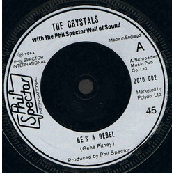 The Crystals / The Phil Spector Wall Of Sound He's A Rebel / I Love You Eddie USED VINYL 7INCH 45 RPM SINGLE REISSUE