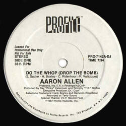 Aaron Allen Do The Whop (Drop The Bomb) USED VINYL 12INCH 33 S RPM PROMO